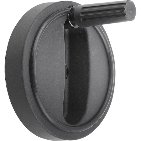 Kipp Handwheel D1=80, Reamed Hole W Slot D2=10H7, B3=3, T=11, 4, W.Transv.Bore D7=M06, Size:1, Plastic, K0257.108010036